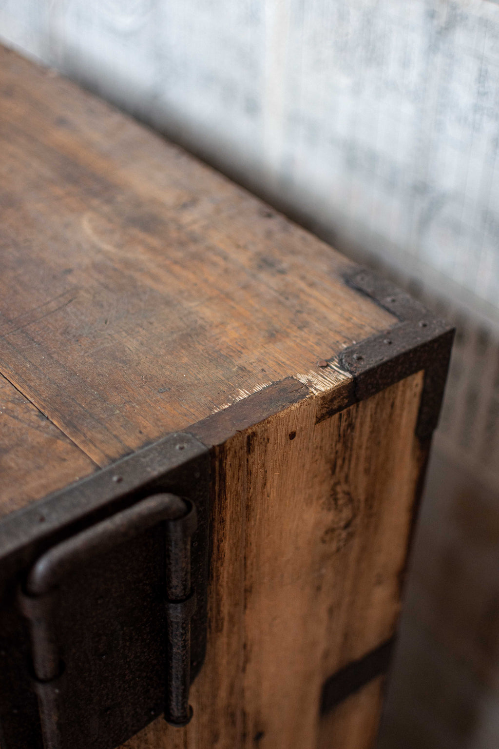 C1900 Weathered Antique Japanese Two-Section Tansu Chest