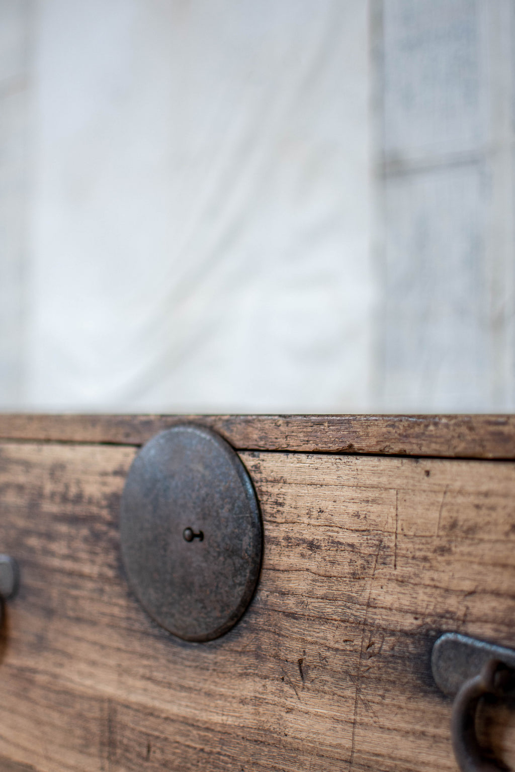 C1900 Weathered Antique Japanese Two-Section Tansu Chest