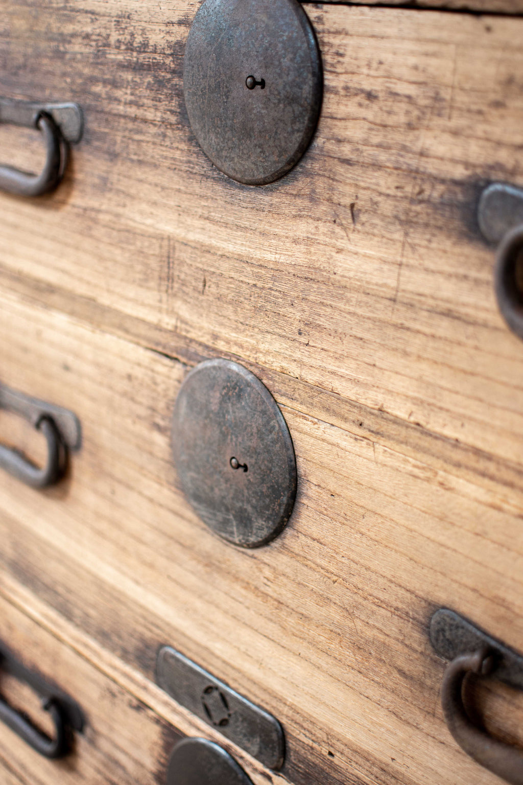 C1900 Weathered Antique Japanese Two-Section Tansu Chest