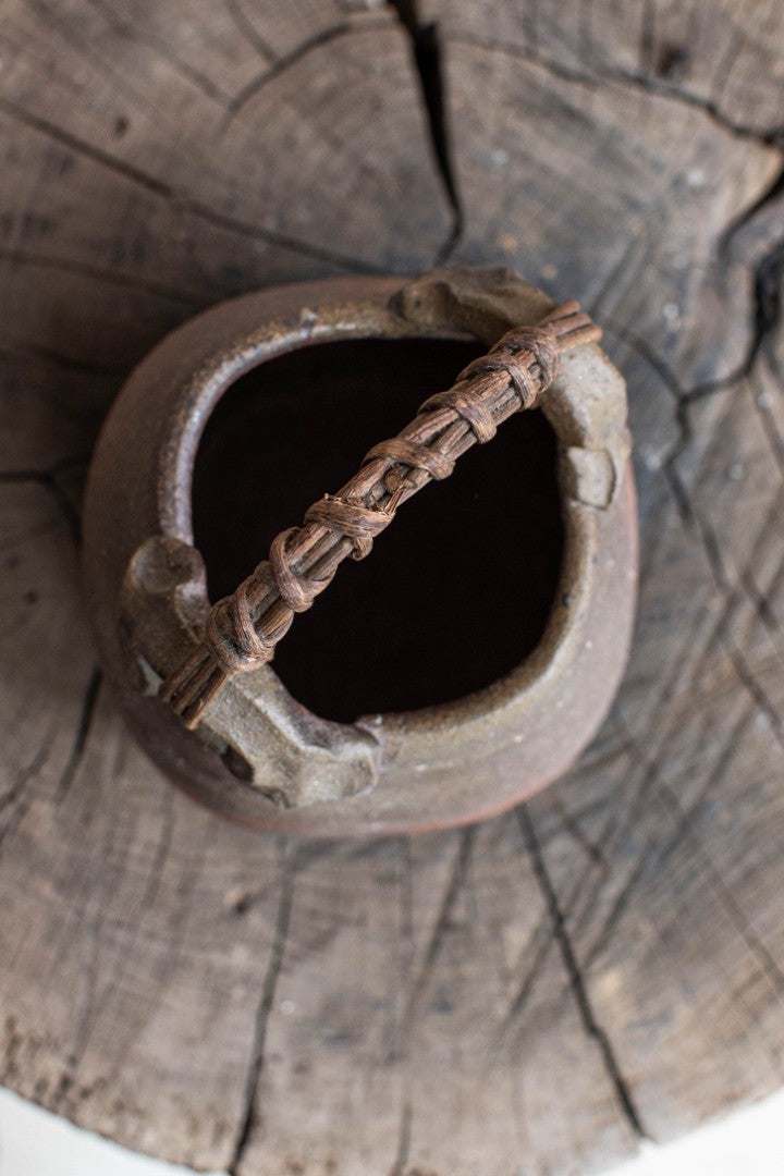 Bizen Ware Tsuru-Tsuki Hanaire - Handled Flower Vase