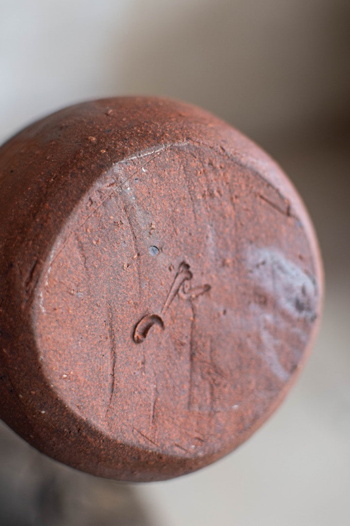 Bizen Ware Tsuru-Tsuki Hanaire - Handled Flower Vase