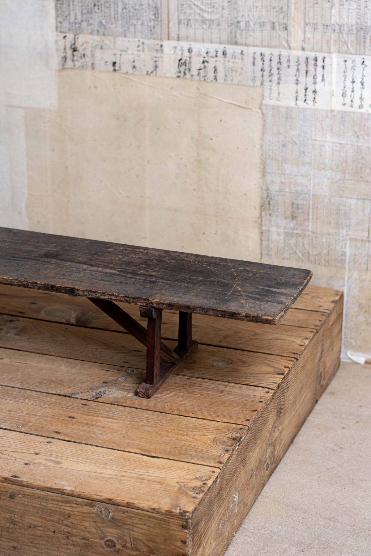 C1900 Antique Japanese Low Bench / Writing Table, Meiji Period