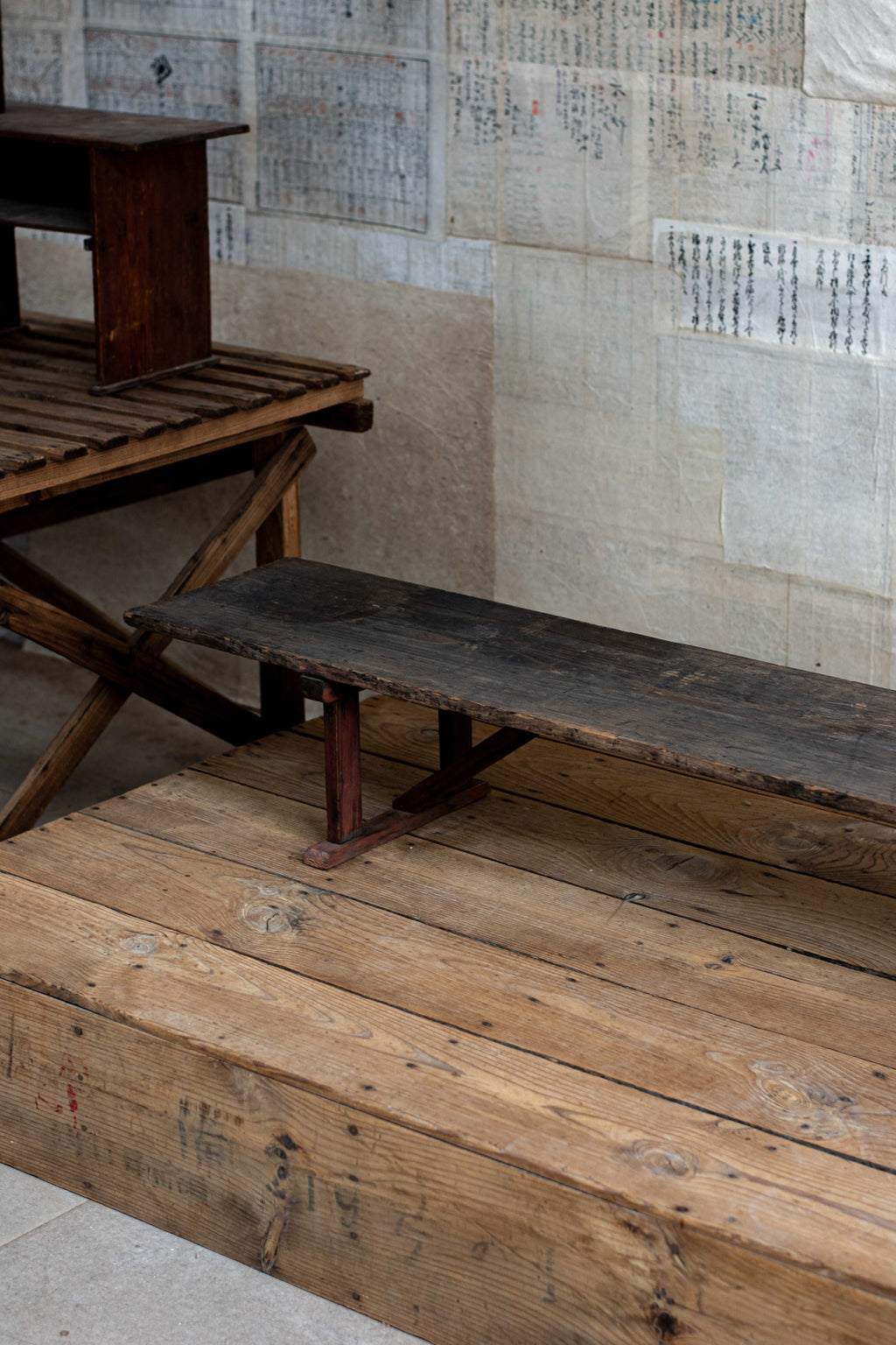 C1900 Antique Japanese Low Bench / Writing Table, Meiji Period