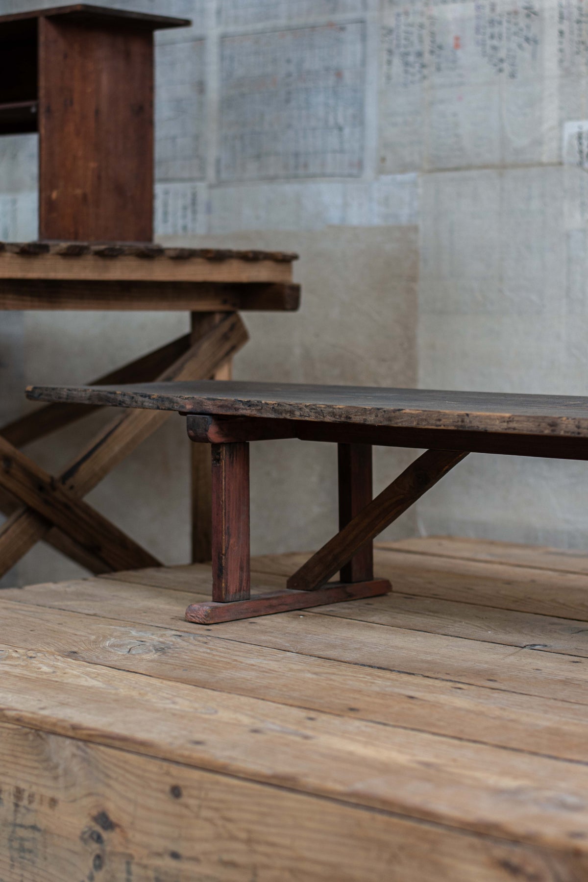 C1900 Antique Japanese Low Bench / Writing Table, Meiji Period