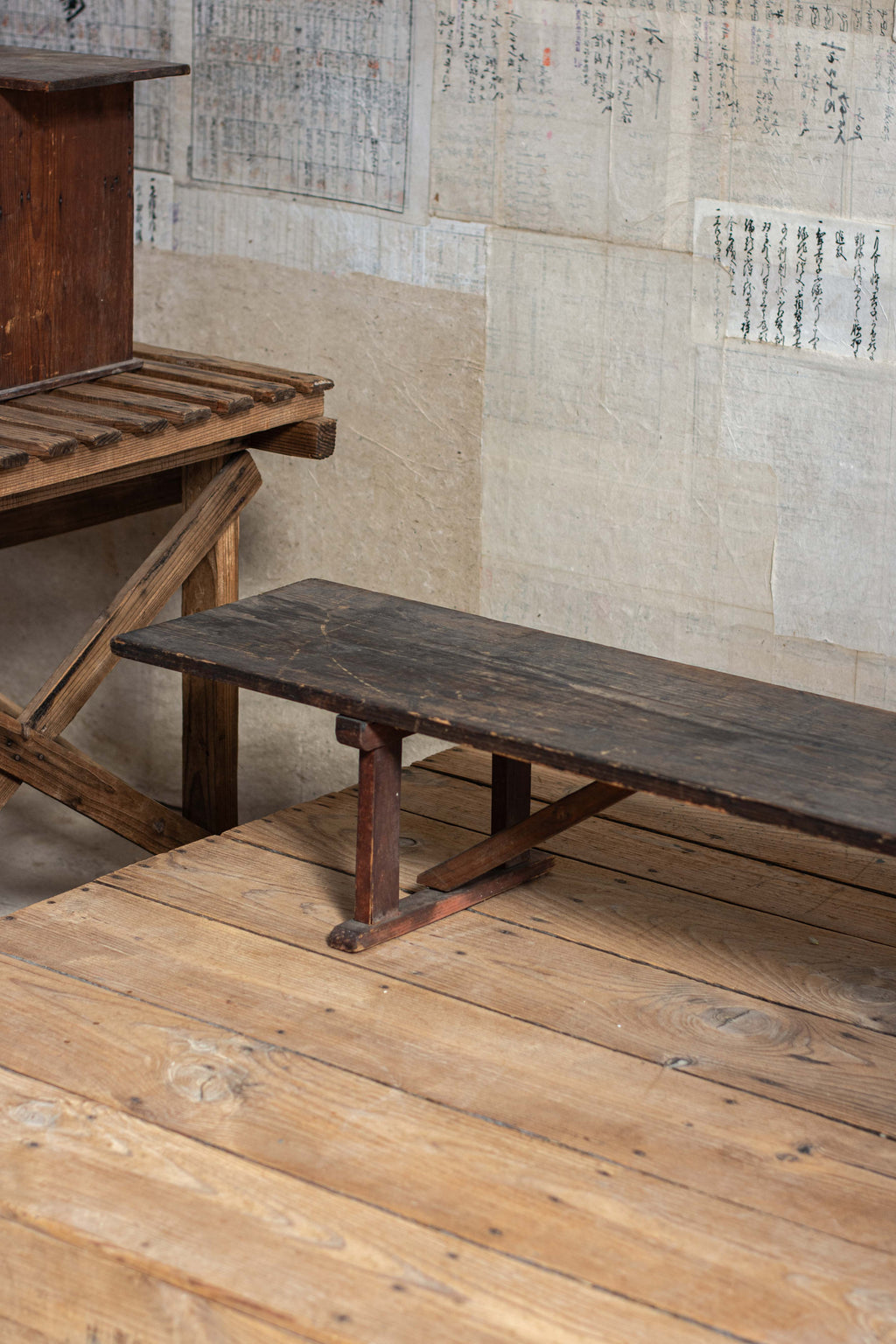 C1900 Antique Japanese Low Bench / Writing Table, Meiji Period