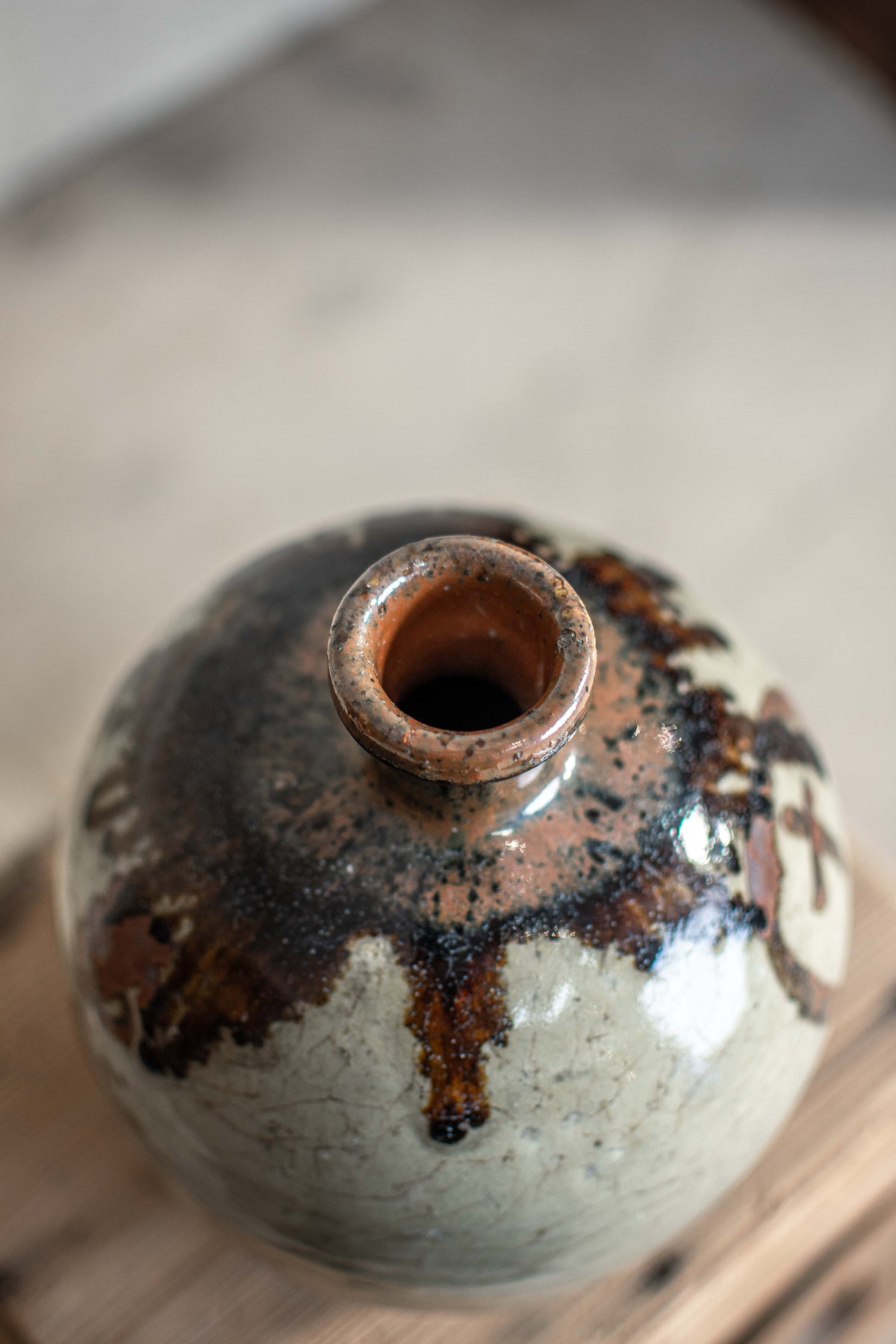 Antique Japanese Tokkuri Sake Bottle