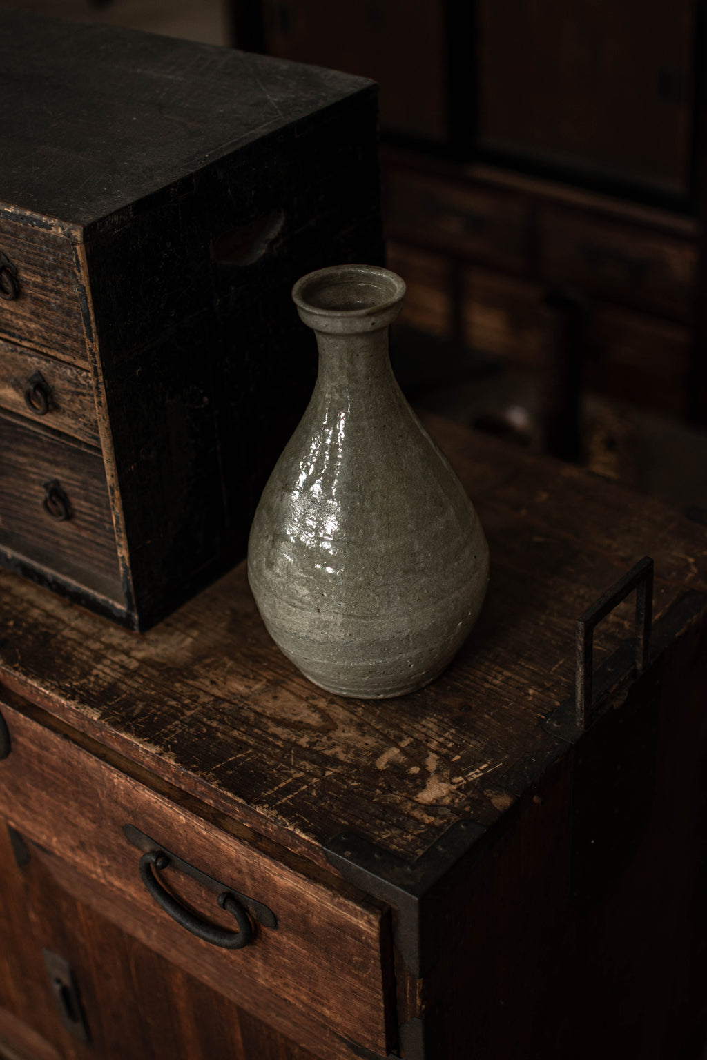 Antique Japanese Plain Ceramic Vase