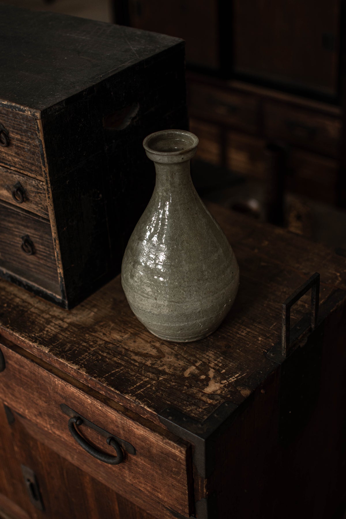 Antique Japanese Plain Ceramic Vase