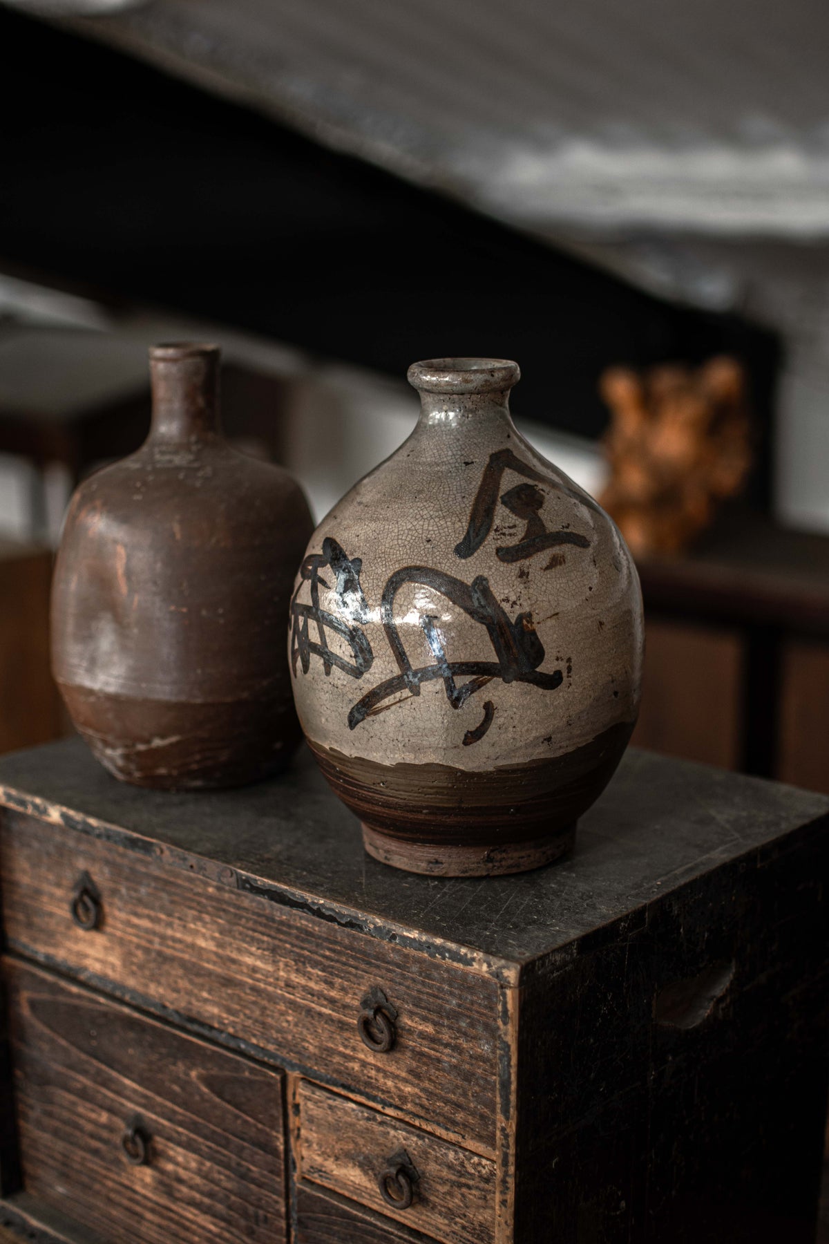 Antique Japanese Tokkuri Sake Bottle