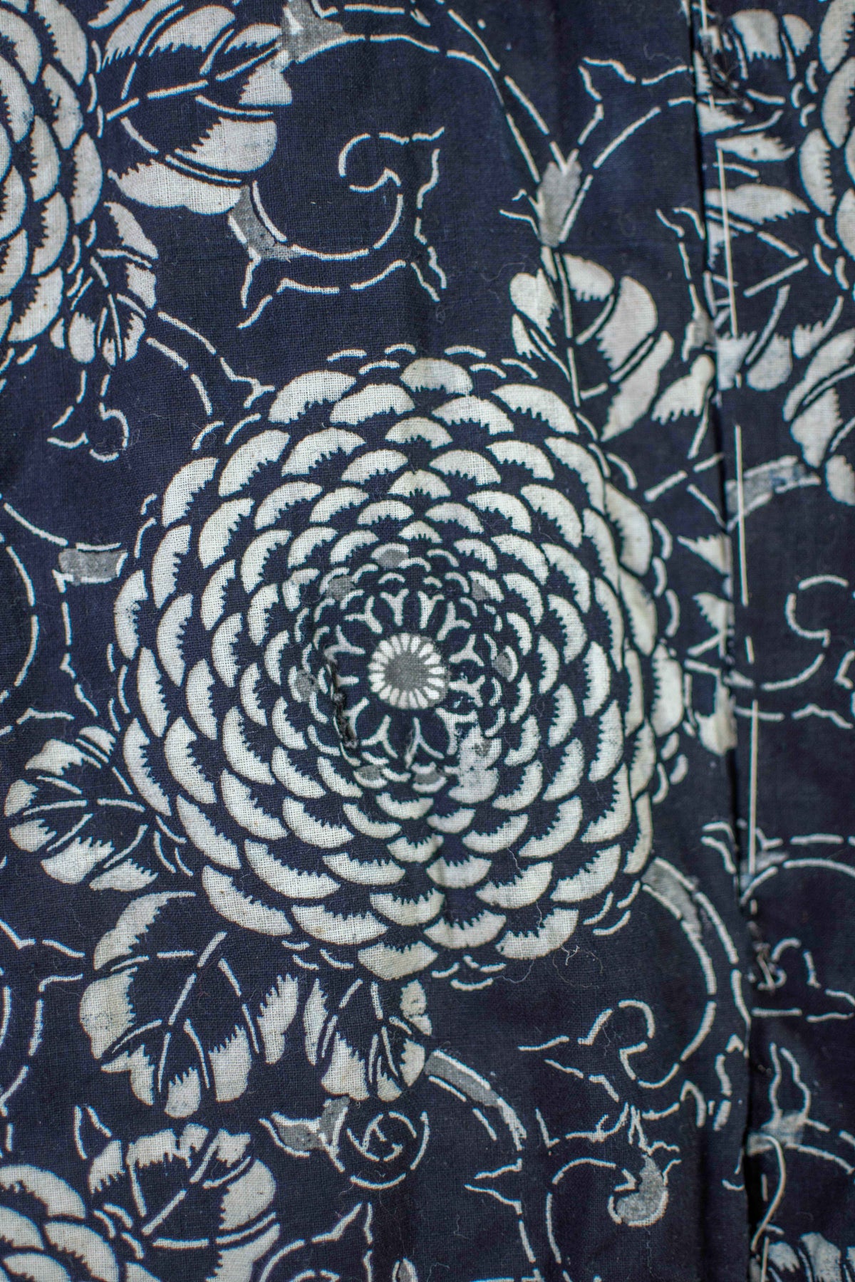 Yogi Antique Japanese Padded Sleeping Robe - Indigo Katazome Kimono