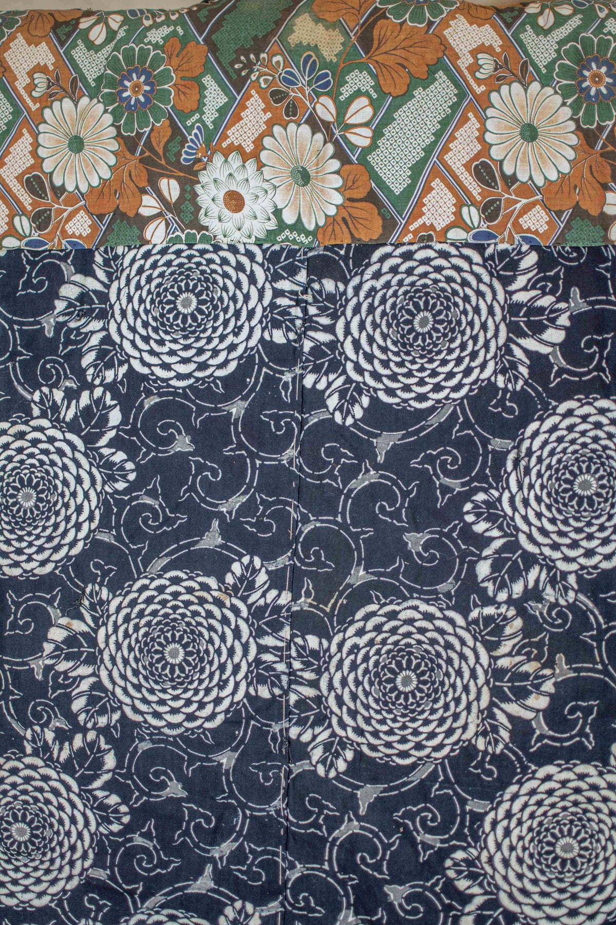 Yogi Antique Japanese Padded Sleeping Robe - Indigo Katazome Kimono