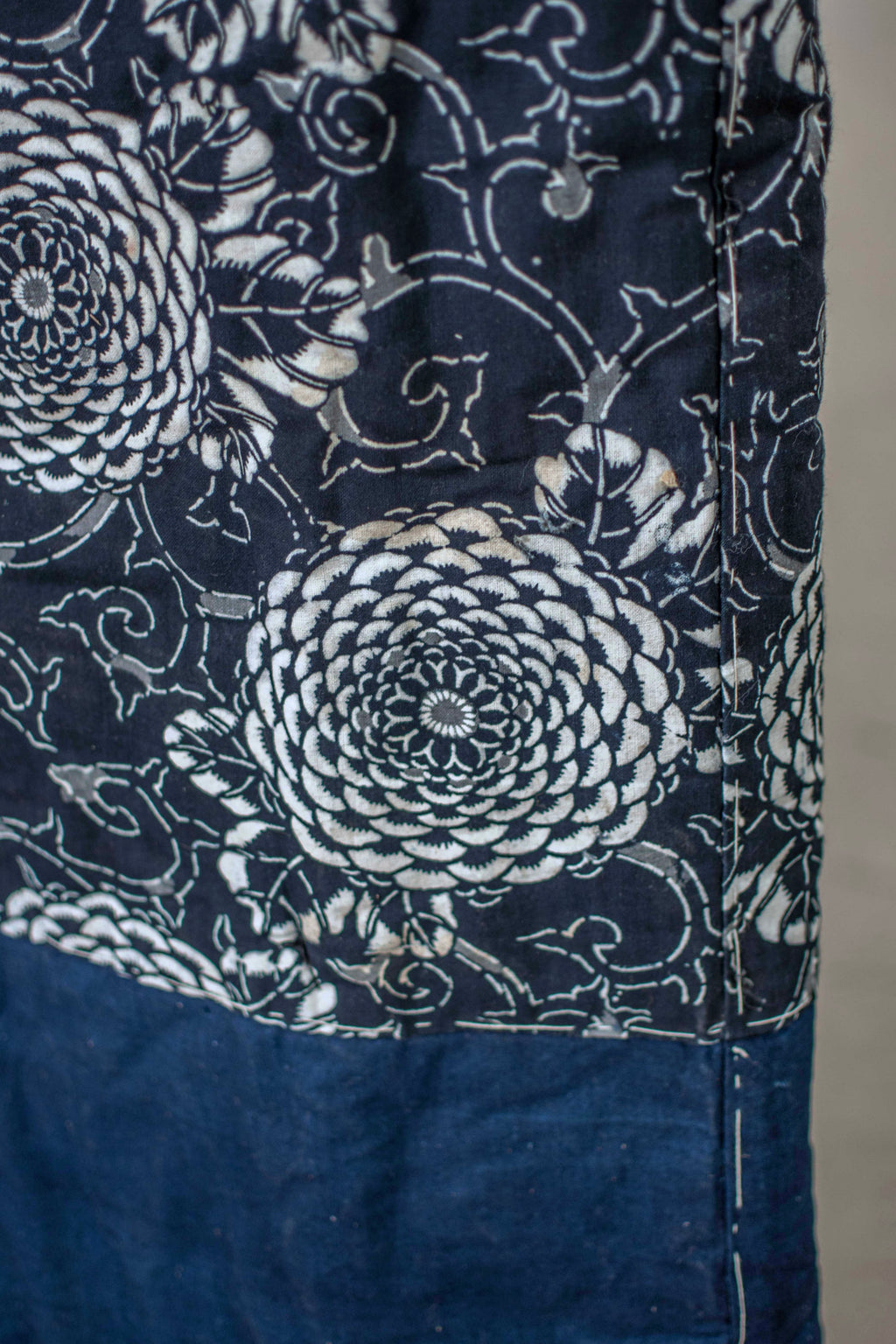 Yogi Antique Japanese Padded Sleeping Robe - Indigo Katazome Kimono