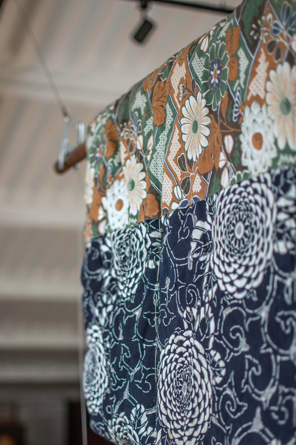 Yogi Antique Japanese Padded Sleeping Robe - Indigo Katazome Kimono
